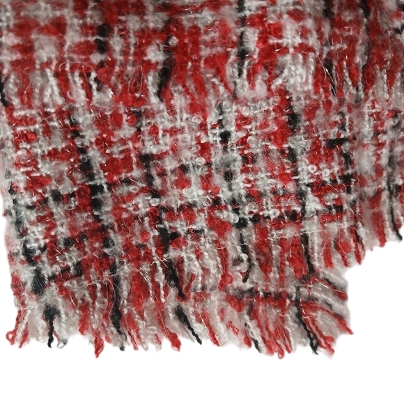 Karl Lagerfeld Paris' Scarf Blanket Woven Textured Tweed with Fringe in … - Picture 7 of 16